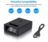 Módulo lector de código de barras unidimensional (1D) con autoinducción y escáner de código de barras integrado Aibecy Mini negro