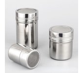 Agitadores de especias y pimienta de acero inoxidable, tapa para coctelera de chocolate, azucarero, recipiente para cacao, tamiz de café en polvo, accesorios de cocina