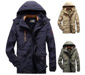 Ropa acolchada de algodón para hombres Chaquetas acolchadas de algodón para personas de mediana edad y mayores Ropa acolchada de algodón de pelo medio y largo y engrosada M
