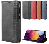 Funda de cuero con tapa magnética y ranura para tarjetas para Samsung A50s/A12/A30/A10E/G398F Samsung Galaxy A40 marrón