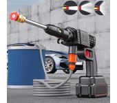 Lavadora de coches inalámbrica, máquina de limpieza eléctrica, pistola de lavado de coches portátil de alta presión, herramienta de limpieza negro