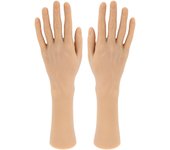 1 par de manos de maniquí masculino de alta simulación para practicar tatuajes, reloj y pulsera.