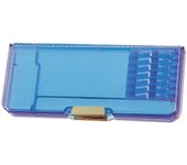 Estuche magnético Kutsuwa para bolígrafos, resistente, transparente, azul claro, CH204LB azul claro