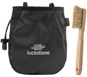 Bolsa de tiza para escalada en roca, cinturón ajustable con cordón y cepillo para escalada en roca negro
