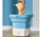 Lavadora portátil plegable con enchufe estadounidense, tamaño compacto, bajo nivel de ruido, ahorro de energía, mini lavadora para ropa de bebé, suministros de baño US Plug color rosa