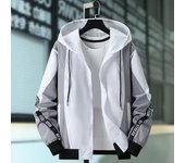 Chaqueta de hombre, abrigo con capucha, cordón ajustable, manga larga, abrigo de béisbol, bloque de color, cremallera fina, tapeta, prendas de vestir exteriores, tops M rojo