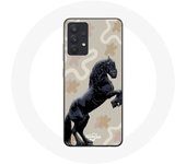 Coque pour Samsung Galaxy A13 4G / A13 4G Lite Frison Noir Race de cheval