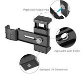 Soporte para teléfono móvil PULUZ, abrazadera de fijación para teléfono inteligente, soporte de montaje de 1/4 Type 1