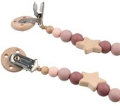 Clips de soporte de madera para mordedor de bebé, correas de juguetes, cadena de chupete para bebé, Clips para chupetes, Clips de soporte para chupete azul