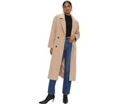 Dorothy Perkins Abrigo largo de doble botonadura para mujer/señora S camello