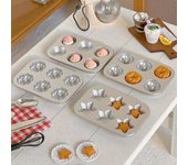 1 pieza de accesorios para casa de muñecas, molde de aleación en miniatura, mini molde para galletas, pasteles, pan, comida para hacer uno mismo, juego de decoración para el hogar, regalo