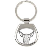 Peruvian Hairless Dog, Peruvian Viringo, Naked Dog - keychain with a dog, keychain with a print, personalized pendant from the Art-Dog brand plata