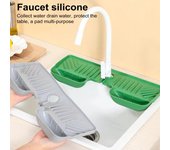 Almohadilla para salpicaduras de grifo para fregadero de cocina, alfombrilla de drenaje con bolsillos para filtros, bandeja para jabón de platos para fregadero de cocina y baño negro