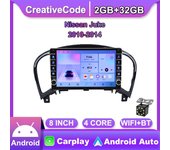 Para Nissan Juke 2010-2014 con botón perilla Android Car Radio reproductor Multimedia navegador estéreo GPS 2 Din Carplay 2 + 32GB 2+32GB