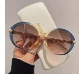 Gafas de sol con montura redonda Vintage para mujer, anteojos de sol femeninos a la moda, de Color degradado, a la moda