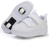 Zapatos Runaway de Ruedas para Estudiantes Nuevos Zapatos para Niños Zapatos para Niños Ruedas Dobles Patines de Ruedas para Niñas Zapatos Runaway para Adultos Invierno 31 blanco