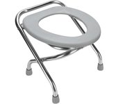 Silla Cómoda Plegable Portátil de Acero Inoxidable Antideslizante Asiento de Inodoro Cómodo para Adultos 16.5in 42cm / 16.54in