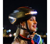 Casco de bicicleta inteligente recargable por USB para ciclismo nocturno, seguro, con luz de giro inteligente LED inalámbrica