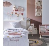 Parure de couette 140 x 200  La tête dans les nuages  Réversible 100% Coton / 57 Fils/cm²