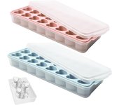 Molde para hacer cubitos de hielo en forma de corazón, reutilizable, de silicona, con 24 rejillas, para cócteles, para hacer cubitos de hielo en bares y vinos color rosa