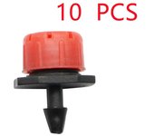 10 Uds. Gotero ajustable riego por microgoteo rojo emisor antiobstrucción suministros de jardín para manguera de 1/4 pulgadas 10PCS
