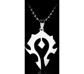Wow World of Warcraft Horda símbolo colgante collar gargantilla collar para hombres mujeres joyería regalo blanco