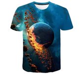 Camisetas casuales con estampado 3D de galaxia espacial y planeta cósmico para hombre, camisetas geniales con estrellas, moda urbana, deportes S