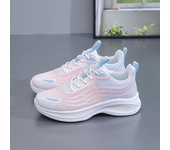 Zapatillas de running para mujer, nuevas, versátiles, de malla, ligeras, con amortiguación, para estudiantes, zapatillas deportivas informales blancas 35 verde