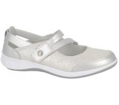 Boulevard Zapatos de barra con cierre táctil de gamuza brillante para mujer/señoras 3 UK plata