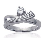 Bague Argent 'Scarlett' Blanc argenté (rhodié) - 9 mm 52