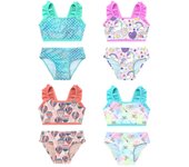 Traje de baño tankini de dos piezas con escamas de pescado para niñas con calzoncillos conjunto de ropa de playa 4-5 Years verde