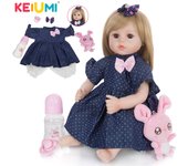 KEIUMI 2020, nuevo diseño, muñeca Reborn, tela de silicona suave, cuerpo relleno, muñeca bebé realista, juguete para niños, regalos de cumpleaños 18 inch marrón