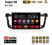 2Din para Peugeot 508 2011-2018 Android auto Radio estéreo reproductor de vídeo Multimedia navegación GPS unidad principal 1 + 16GB