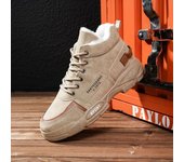 Zapatos de algodón de caña alta para hombre, zapatos casuales de otoño e invierno con terciopelo, botas Martin cálidas antideslizantes y resistentes al desgaste, botas de nieve para hombre 39 negro