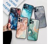 Funda para Apple iPhone 11 13 12 14 Pro 7 Plus XR X XS Max 6 6S 13Pro SE 2022 Funda de silicona negra con patrón de mármol de lujo iPhone 14 Pro Max