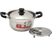 Olla de metal perlado de 20 cm IH compatible con placa perforada de acero inoxidable para casa china, resistente a derrames y a dos manos HC-283 plata