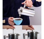 Cafetera de prensa francesa de gran capacidad, recipientes de café de acero inoxidable de doble pared, máquina de café expreso, cafetera percoladora, tetera 350ML