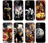 Funda blanda negra D-72 One Punch Man Hero para iPhone 16, 15 Plus, 14, 13 Mini, 12, 11 Pro, 8, 6, 6S, SE, 5, XR, XS Max, Realme C30, C33, C32, 9I, VIVO V29, V27, V23, Y36 Samsung J7 Pro ébano