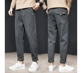 Primavera nuevos hombres Leggings elásticos pantalones casuales pantalones coreanos sueltos pies pantalones moda versátil pantalones cortos 28 gris
