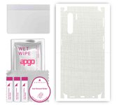 apgo Protective Skin Sticker for the back+sides compatible with Oppo A91, Full Wrap Film, Foil, Vinyl - Pattern White Fabric