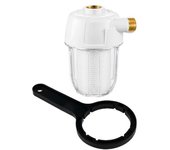 Yousheng 1 juego de prefiltro resistente a alta presión, conector de cobre puro, precisión de infiltración en micrones, cubierta transparente, filtro de grifo, suministro de cocina blanco cálido