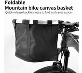 Cesta delantera para bicicleta, bolsa de transporte para perros pequeños, 2 en 1, desmontable, para manillar de bicicleta de montaña, plegable, para colgar, bolsa de equipaje con capacidad de carga de 5 kg negro