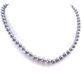 Les Trésors De Lily [J7197] - Collar 'Perla' gris (6 mm) gris