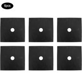6 piezas de almohadillas para estufa de gas, alfombrilla de limpieza para cocina de gas, protector de superficie, accesorios para herramientas de cocina, color negro