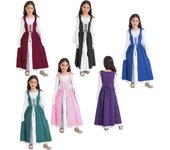 Disfraz de princesa medieval para niñas, disfraz renacentista, vestido retro, vestido de Halloween, cosplay 5-6 Years púrpura