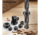 Juego de collar de broca para tope de profundidad de perforación Anillo de límite de posicionamiento ajustable Llave Allen Ajuste del tope Tornillos de fijación Herramienta para trabajar la madera