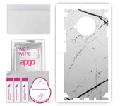 apgo Protective Skin Sticker for the back+sides compatible with Xiaomi Mi 10T Lite 5G, Full Wrap Film, Foil, Vinyl - Pattern White Marble