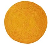 Tapis rond - THE DECO FACTORY - TAM TAM - Coton - Réversible - 120 cm - Or