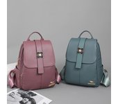 Mochila de cuero Bolso de mujer Mochila de viaje de gran capacidad azul