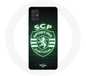 Coque maniacase pour Samsung Galaxy A51 scp sporting portugal lumineux fond noir